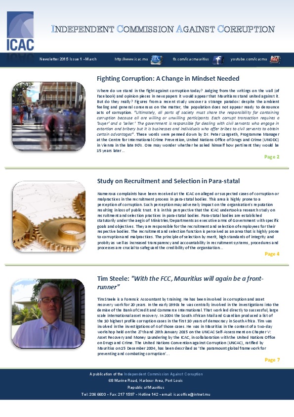 ICAC Newsletter March 2015